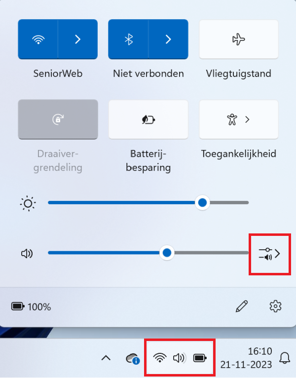 Geluidsuitvoer selecteren